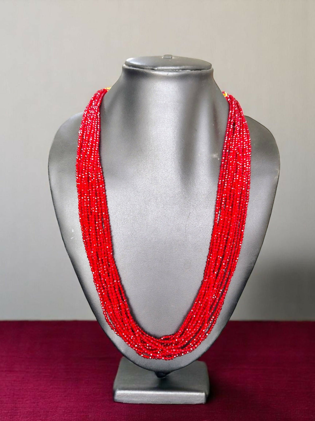 Inhanns Crystal Beads Luxe Edition – Multi-Layered Necklace - Maroon | Grocsy