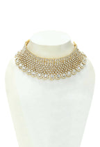 Mominos Fashion Johar Kamal Traditional Rajwadi Design Heavy Golden Colour Necklace Set | Grocsy