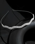 VOJ Silver Plated AD Studded Wave Shaped Hairband | Grocsy