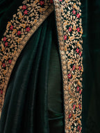 kasee Embroidered Solid Silk Blend Saree | Grocsy