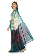 Vamika Sambalpuri Ikat Cotton Kargil Tsrite & Green Saree | Grocsy