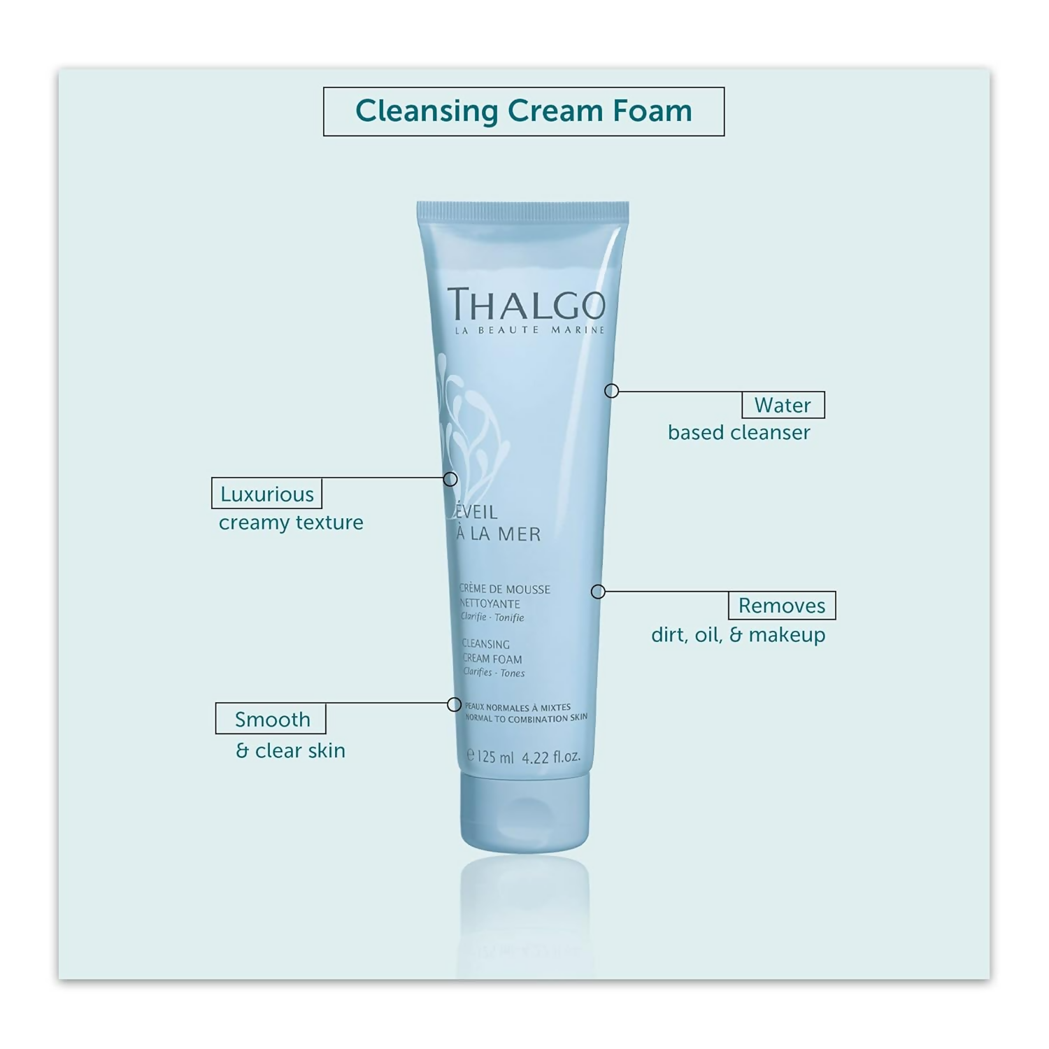 Thalgo Cleansing Cream Foam - Cream-to-Foam Face Cleanser | Grocsy