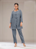 Teeya Creation Grey Color Faux Georgette Party Wear Designer Co Ord Set | Grocsy