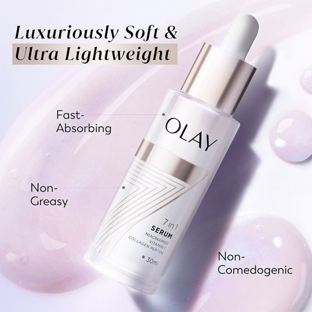 Olay 7in1 Serum with Niacinamide, Vitamin C, Collagen Peptides | Grocsy