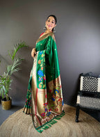 Joban Fashion Red Motifs Paithani Sarees | Grocsy