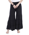 Mominos Fashion Trendy Cotton Black Palazzo | Grocsy