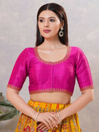 Joban Fashion Women Silk Purple Stitched Blouse | Grocsy
