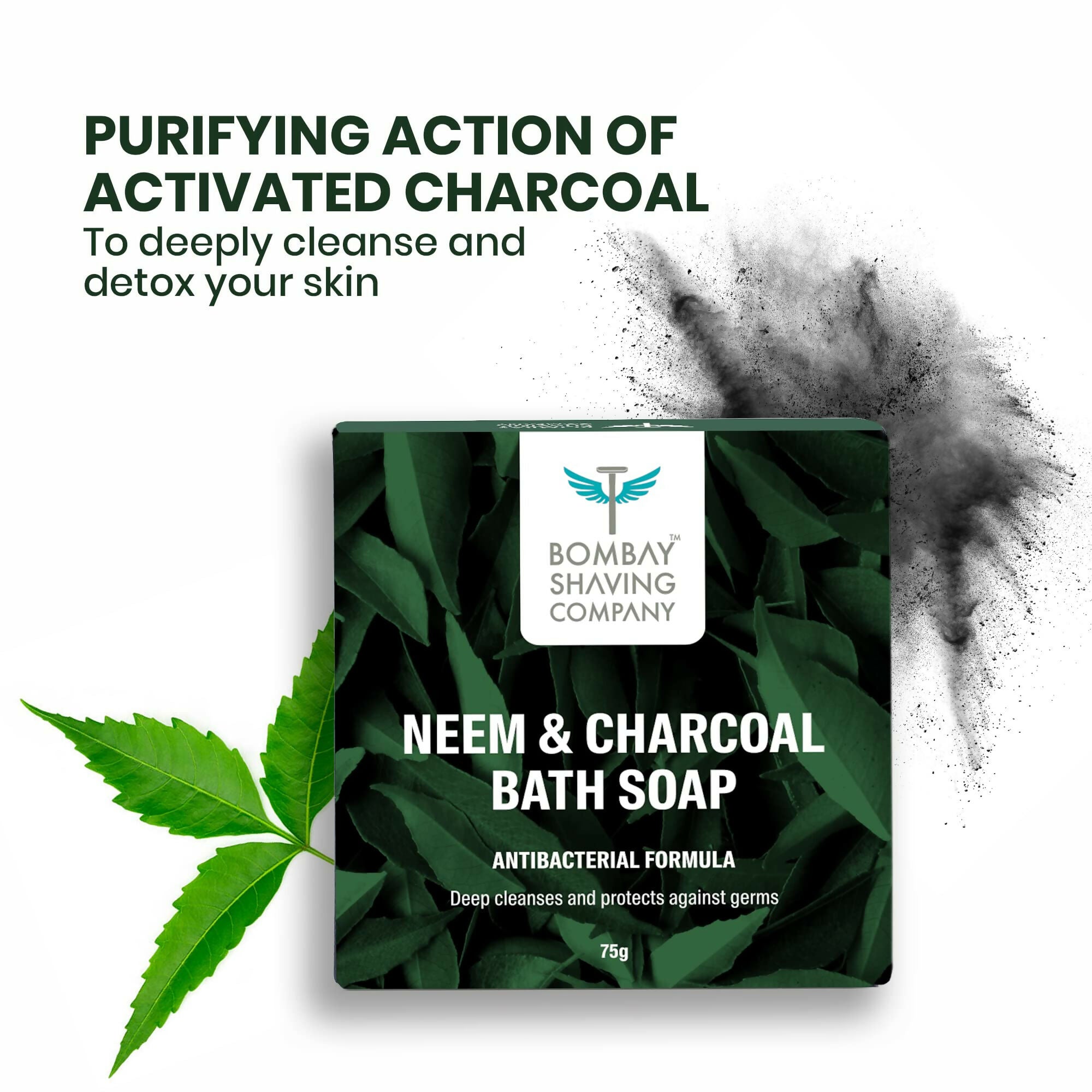Bombay Shaving Company Charcoal and Neem Bath Soap for Men | Grocsy