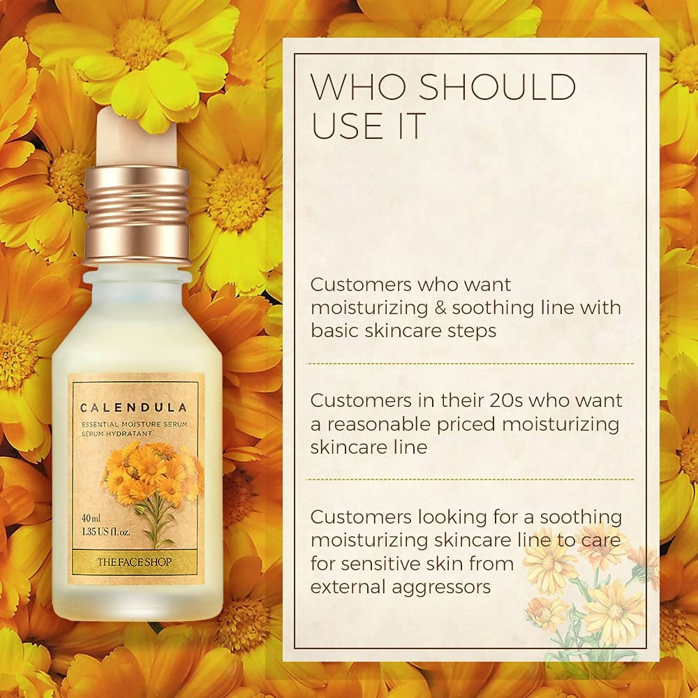 The Face Shop Calendula Essential Moisture Serum - Korean Skincare | Grocsy