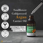 Soulflower Cold Pressed Argan Carrier Oil Pure & Natural | Grocsy