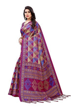 Vamika Multicolor Kalamkari Print With Jhalar Khadi Silk Saree (TANISHA WINE) | Grocsy