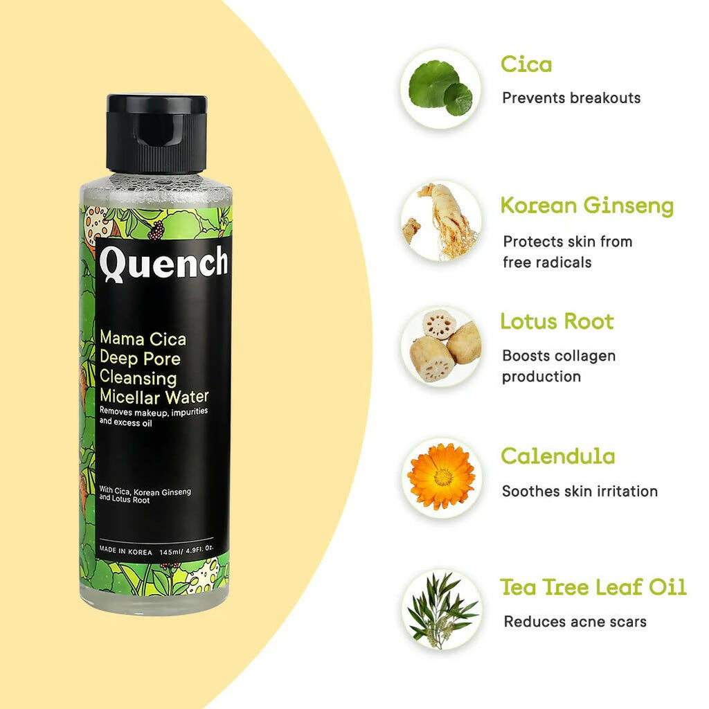 Quench Botanics Mama Cica Deep Pore Cleansing Micellar Water - Korean Skincare | Grocsy