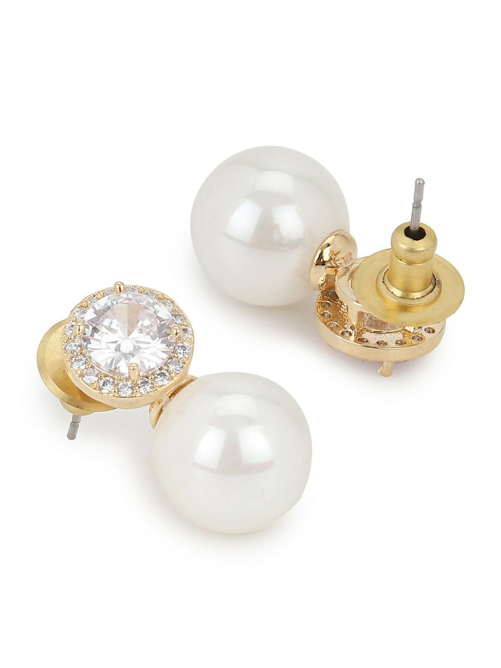 Diamond Pearl Earrings- Ruby Raang | Grocsy
