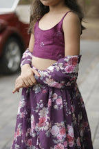 Aayaa Designer Embroidery Thread With Sequance Work Kids Lehenga Choli - Multi Color | Grocsy