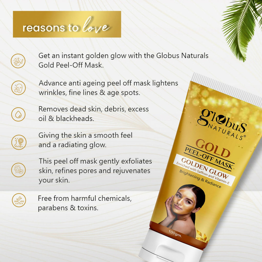 Globus Naturals Gold Peel Off Mask | Grocsy