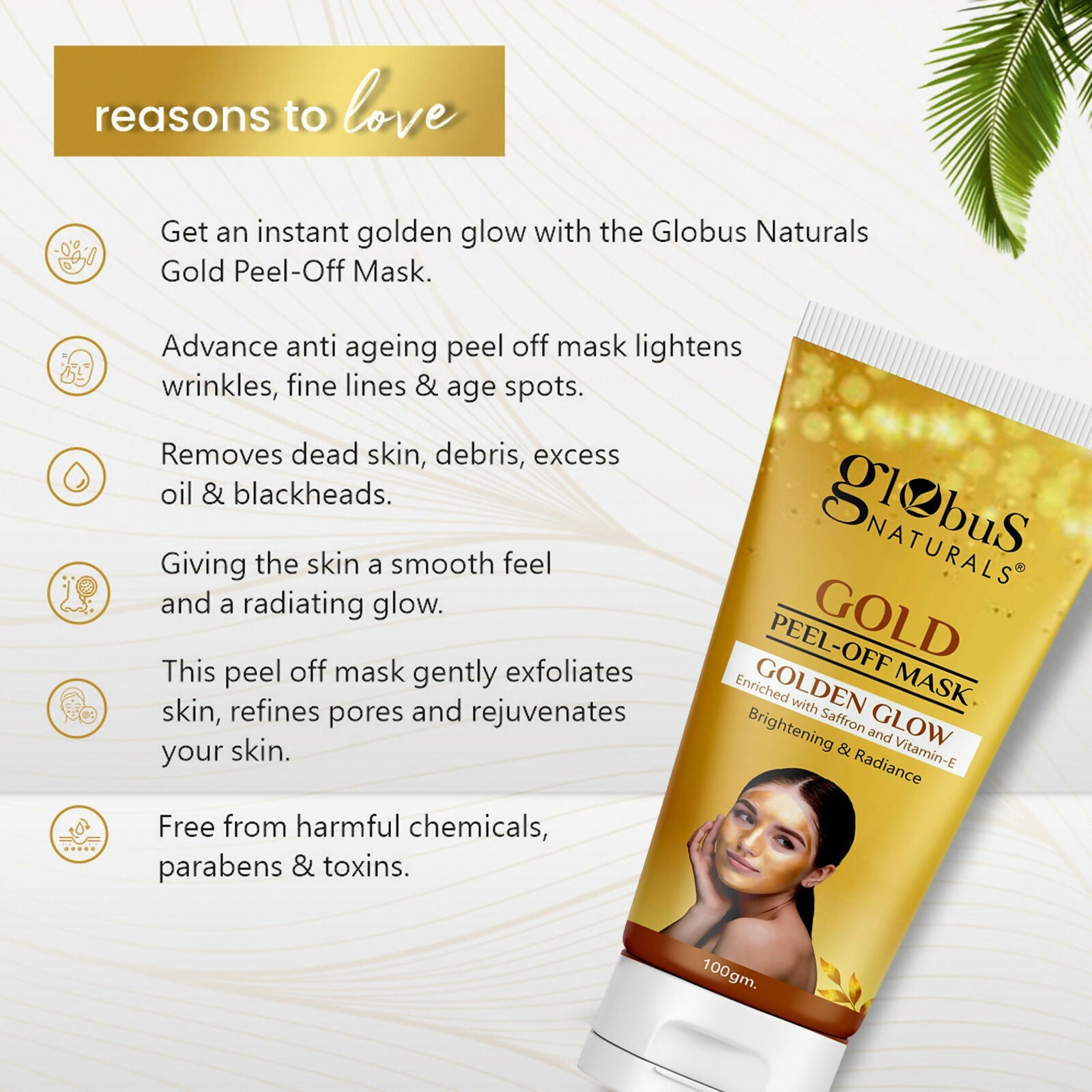 Globus Naturals Gold Peel Off Mask | Grocsy