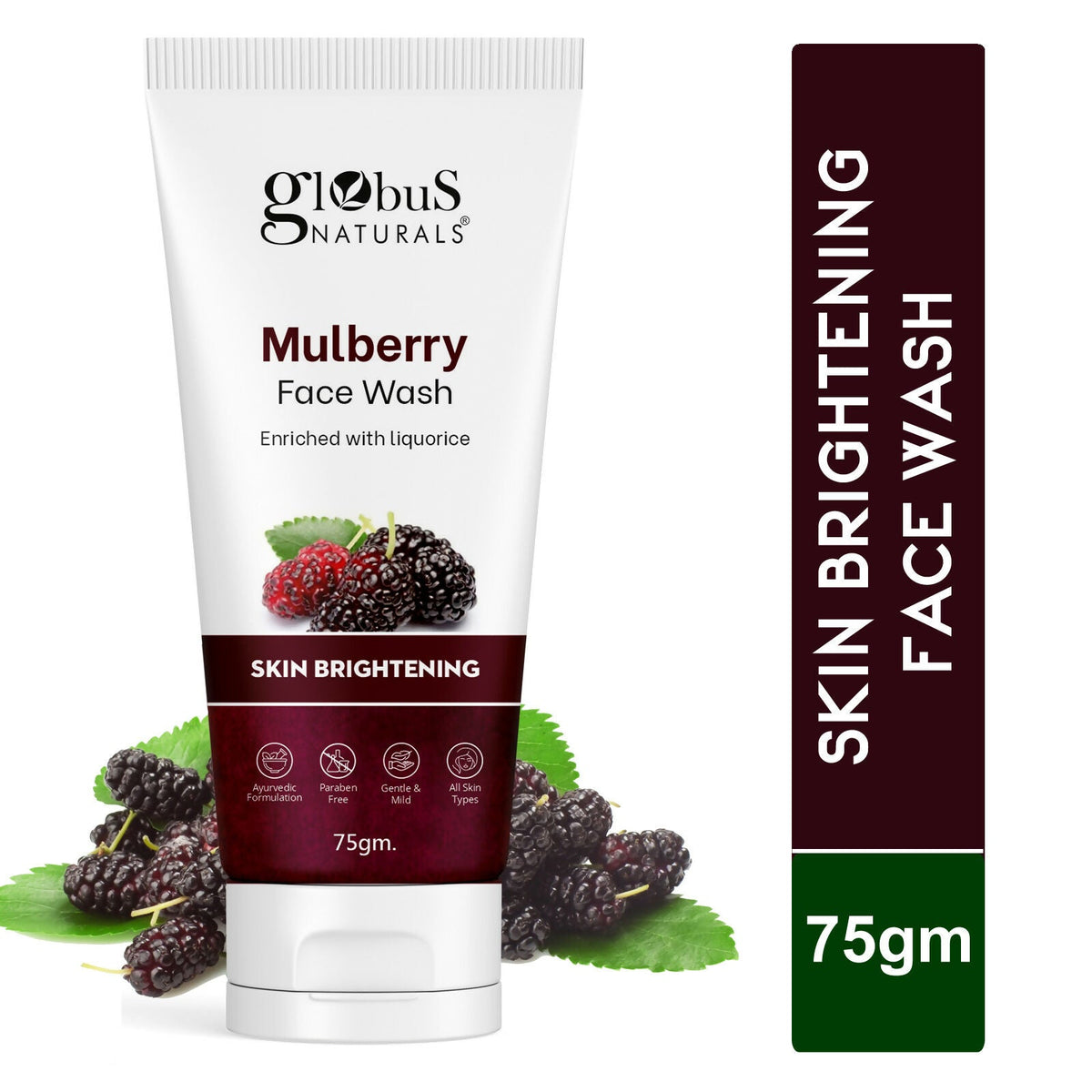 Globus Naturals Mulberry Fairness Face Wash, Suitable For All Skin Types | Grocsy
