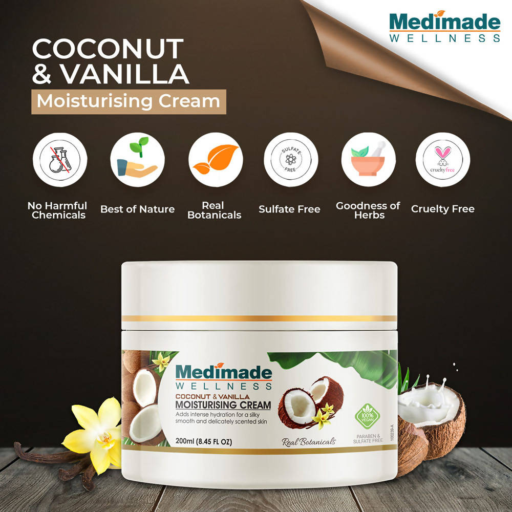 Medimade Wellness Coconut & Vanilla Moisturising Cream | Grocsy