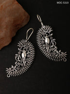 Mominos Fashion Johar Kamal Silver Parrot Hoops and Ghungroo Bali Combo Earrings | Grocsy