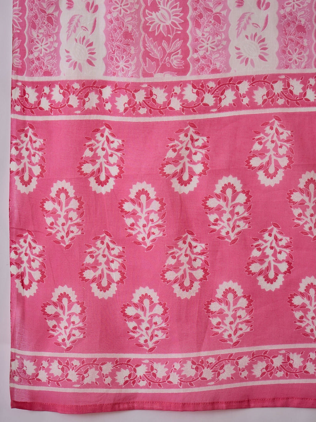 Joban Fashion Printed Pink Pure Cotton Kurta Set | Grocsy