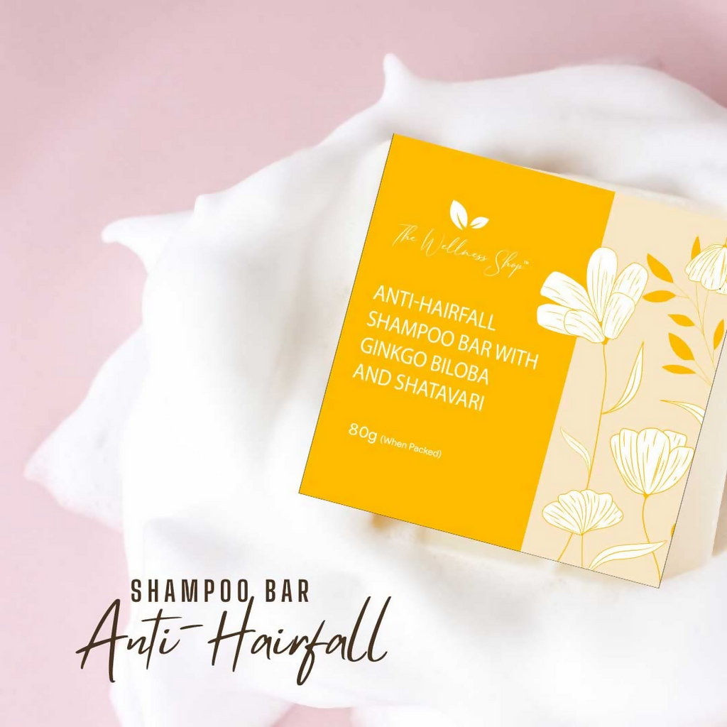 The Wellness Shop Anti Hairfall Shampoo Bar With Ginkgo Biloba And Shatavari | Grocsy
