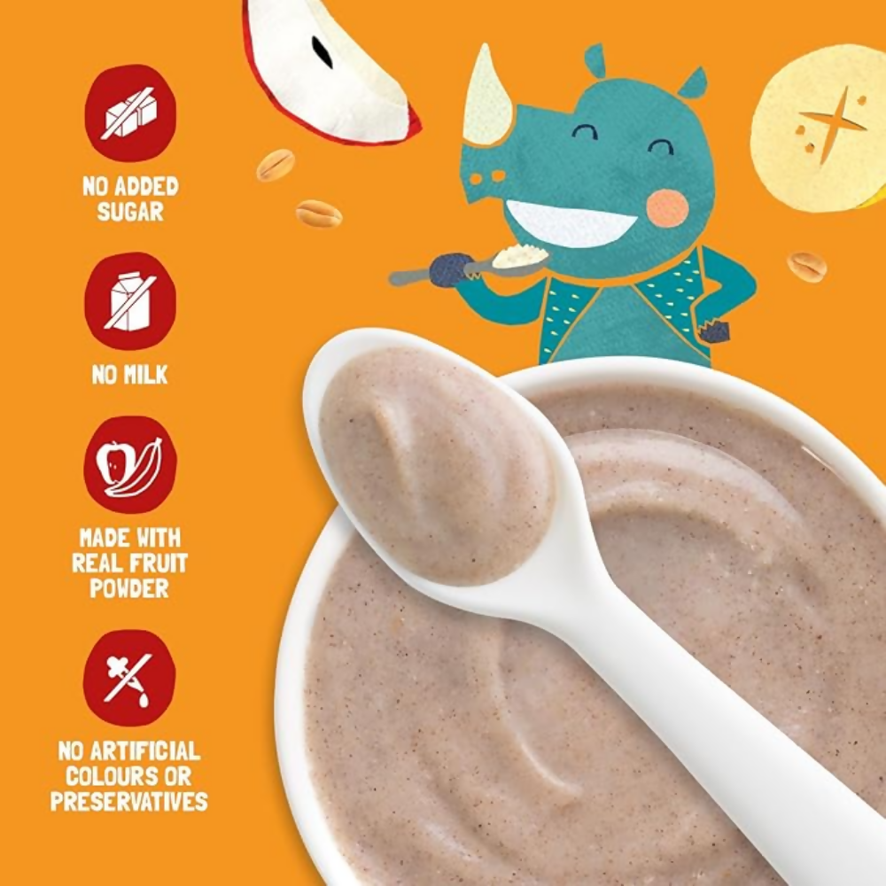 Slurrp Farm No Added Sugar Instant Wheat Apple & Banana Cereal | Grocsy