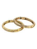 NVR Women Set of 2 Gold-Polished Leaf Design Oxidised Bangles