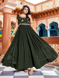 Joban Fashion Mehendi Readymade Dress With Sequins embroidery Work | Grocsy