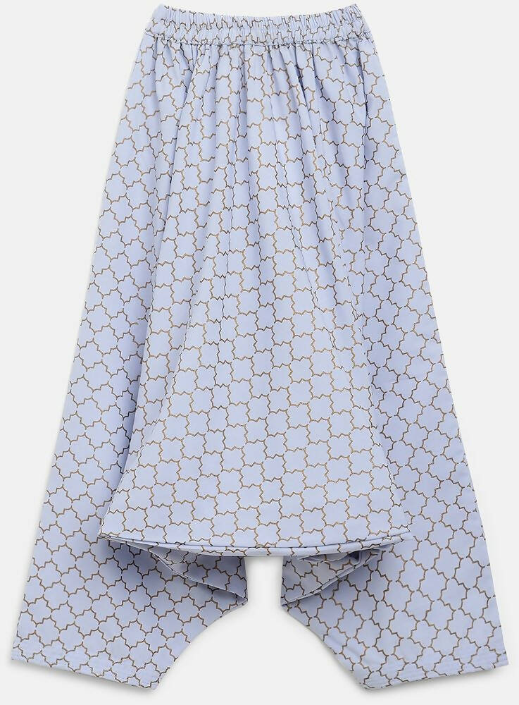 Ahalyaa Blue Crepe Printed Kids Kurta With Harem Pants For Girls | Grocsy