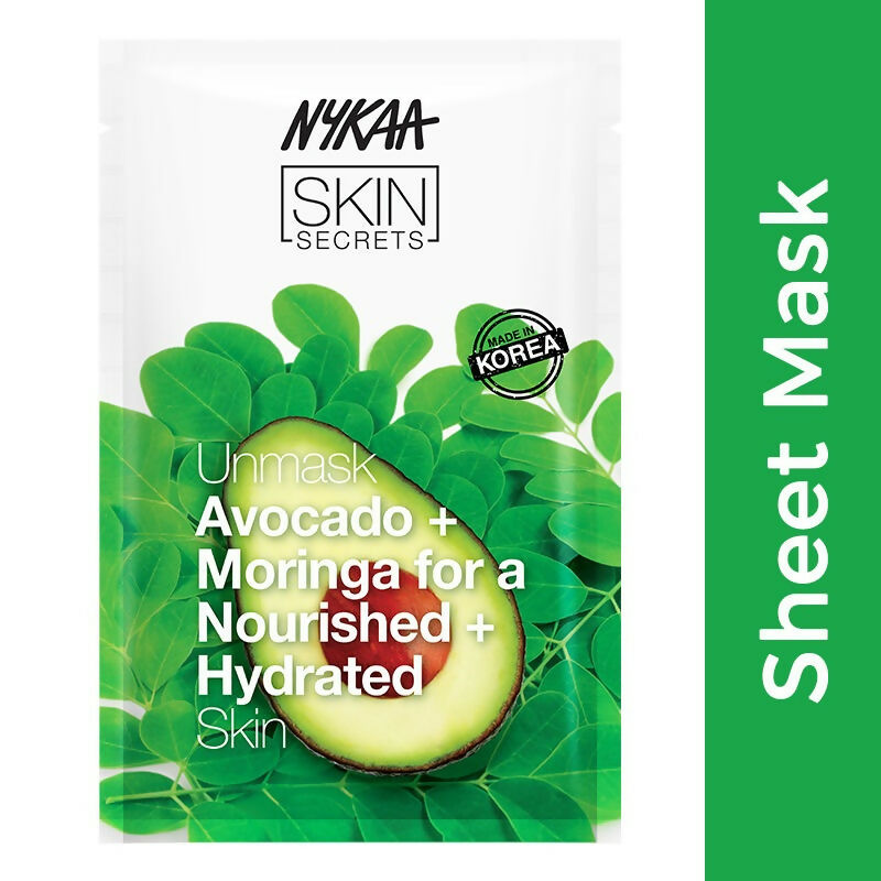 Nykaa Skin Secrets Exotic Indulgence Avocado + Moringa Sheet Mask For Nourished & Hydrated Skin | Grocsy