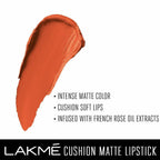 Lakme Cushion Matte Lipstick - Orange Blossom | Grocsy