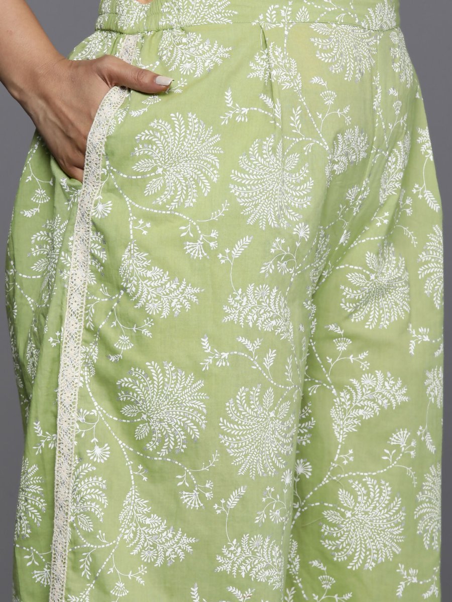 Ahalyaa Women's Traditional wear Co-ords - Green | Grocsy