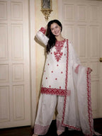 Teeya Creation Womens Trendy Stylish Embroidery Thread Work Red Kurta Set | Grocsy