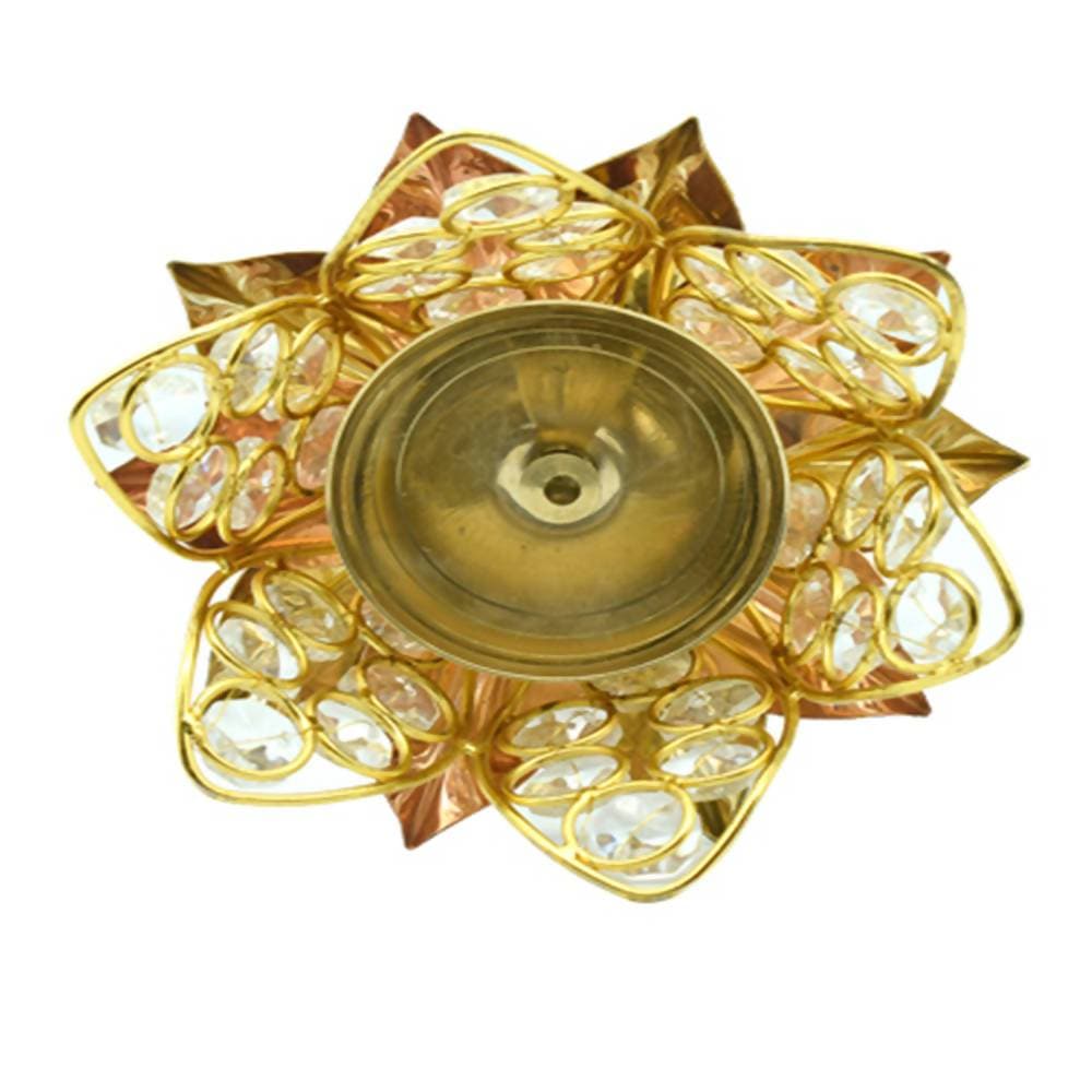 Puja N Pujari Kamal Patta Crystal Akhand Diya For Pooja | Grocsy