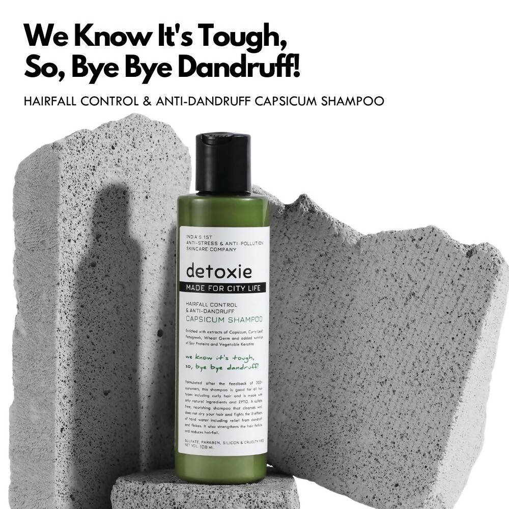 Detoxie Hairfall Control & Anti-Dandruff Capsicum Shampoo | Grocsy