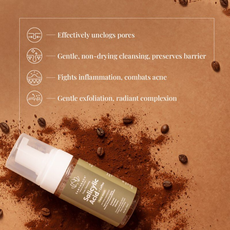 Earthraga Deep Cleansing Salicylic Acid And Coffee Foaming Face Wash | Grocsy