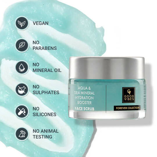 Good Vibes Aqua & Sea Mineral Hydration Booster Face Scrub | Grocsy