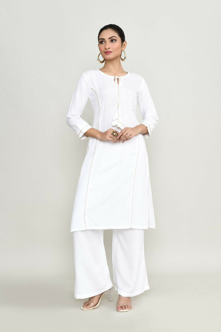 Joban Fashion White Rayon Tunic | Grocsy