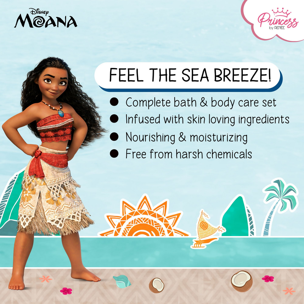 Renee Cosmetics Princess Disney Moana Bath & Body Care Set Kit | Grocsy