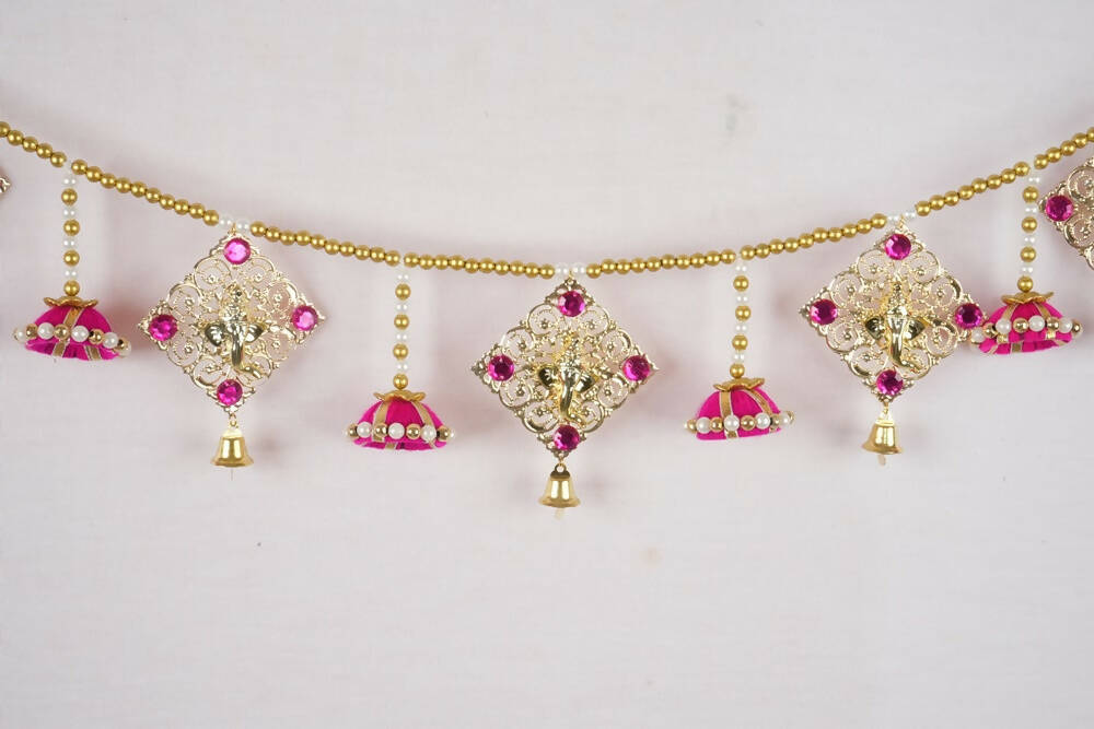 Kundan HandiKrafts Metal Square Plate Ganesha Thoranna | Grocsy