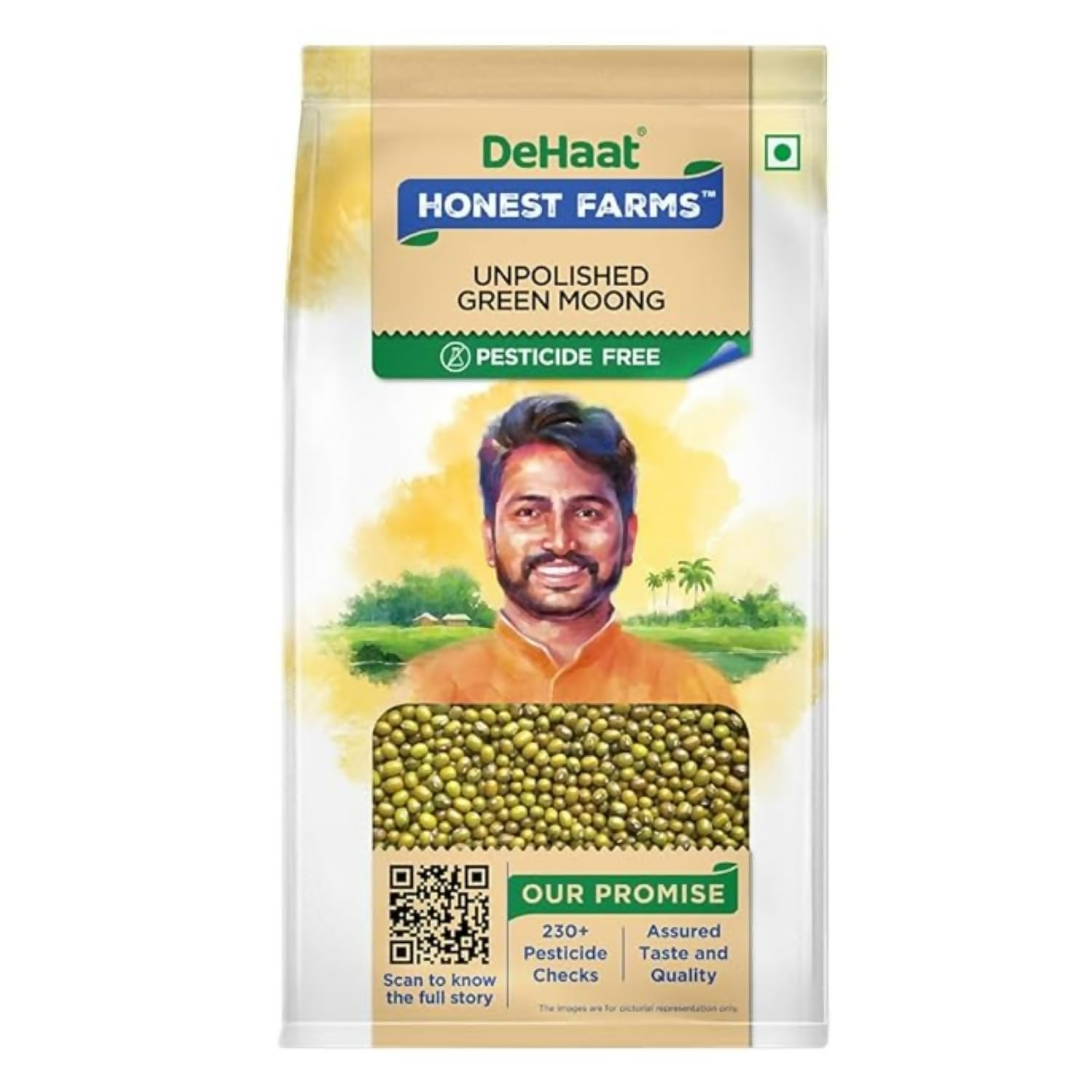 Dehaat Honest Farms Unpolished Green Moong | Grocsy