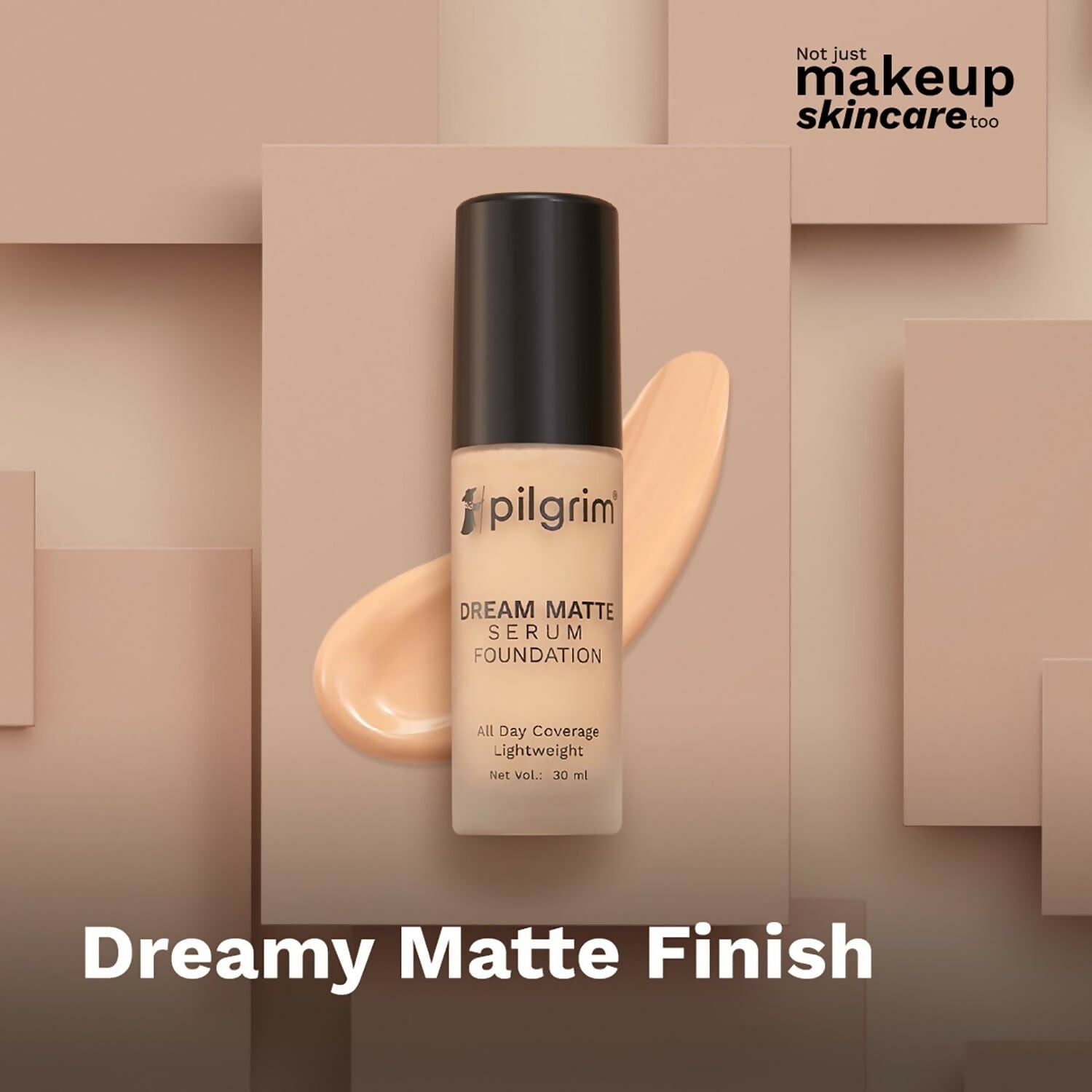 Pilgrim Dream Matte Serum Foundation With Matte & Poreless All Day Coverage Lightweight - Golden Beige | Grocsy