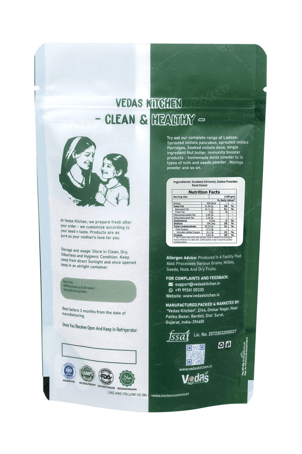 Vedas Kitchen Kesari Badam Milk Mix | Grocsy