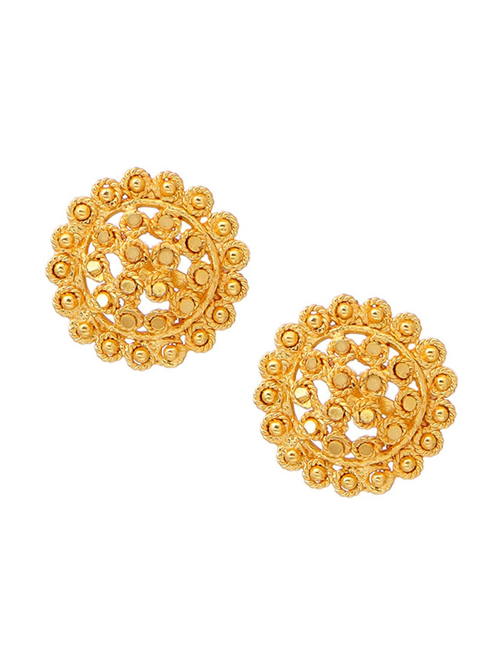 Ruby Raang Golden Necklace with Studs | Grocsy