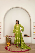 Joban Fashion Green Tie & Dye Cotton Suit Set | Grocsy