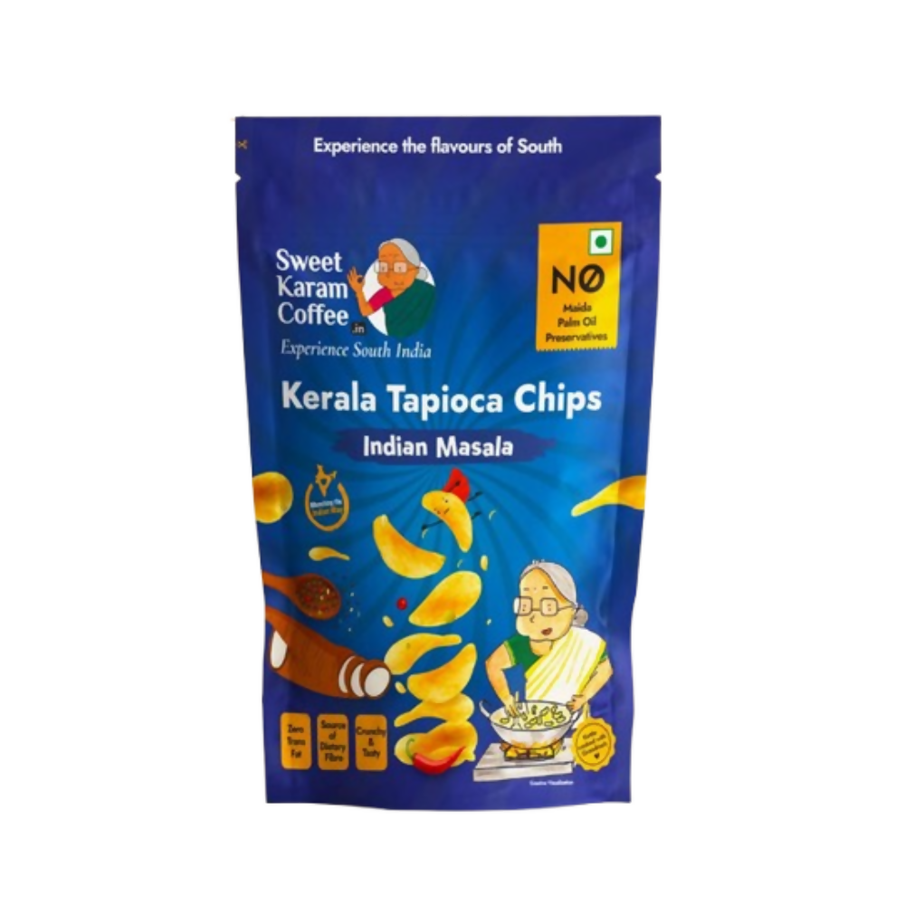Sweet Karam Coffee Kerala Tapioca (Kappa) Chips - Indian Masala | Grocsy