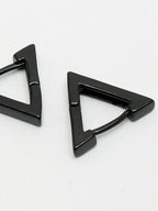 NVR Men's Set of 3 Multicolor Rhodium-Plated Geometric Shape Stainless Steel Studs Earring | Grocsy