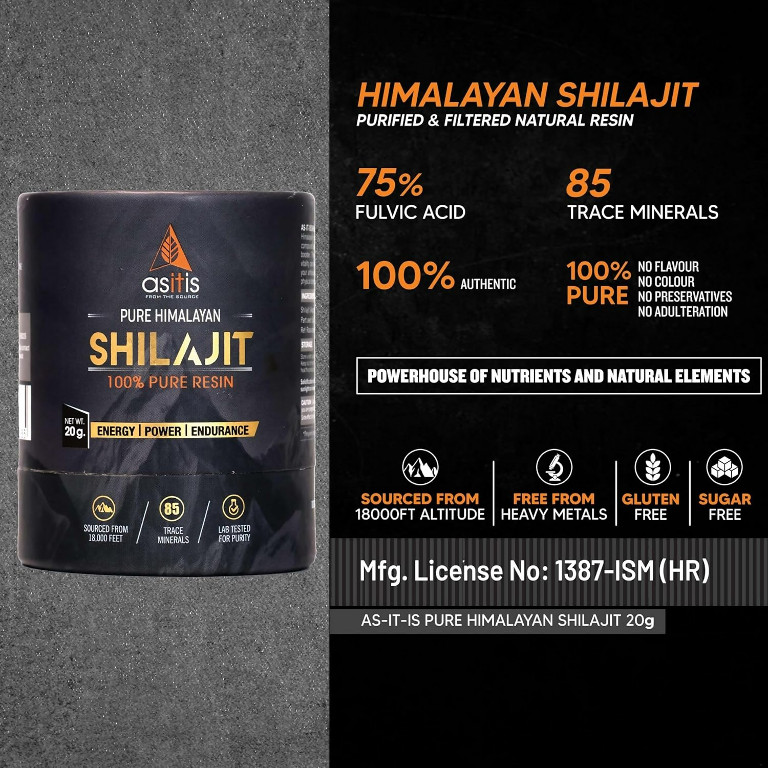 AS-IT-IS Nutrition Pure SJ 100% Natural Himalayan Resin | Grocsy