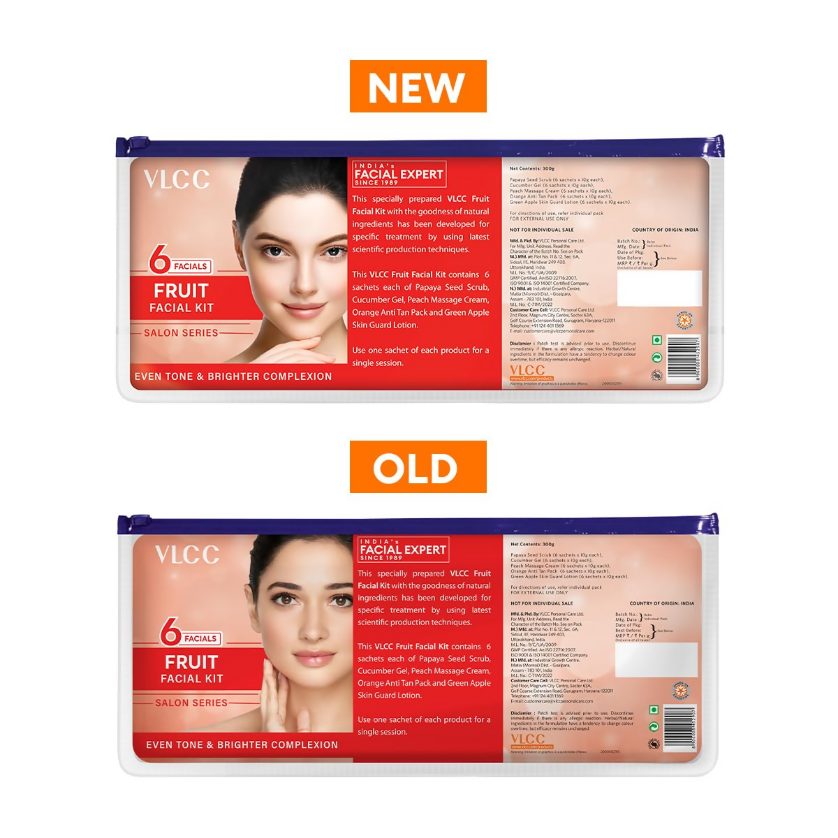 VLCC Salon Series Fruit Facial Kit - (6 Facials) For Lightens Dark Spots & Brightens Skin Tone | Grocsy