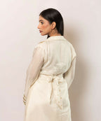 Timaraa Ivory Lumina Silk Co-Ord Set | Grocsy